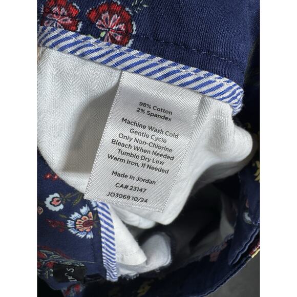 Talbots Wide Ankle Twill Pants Floral Radiance Sz 6 Wide Leg Boho Career Preppy - Picture 7 of 7